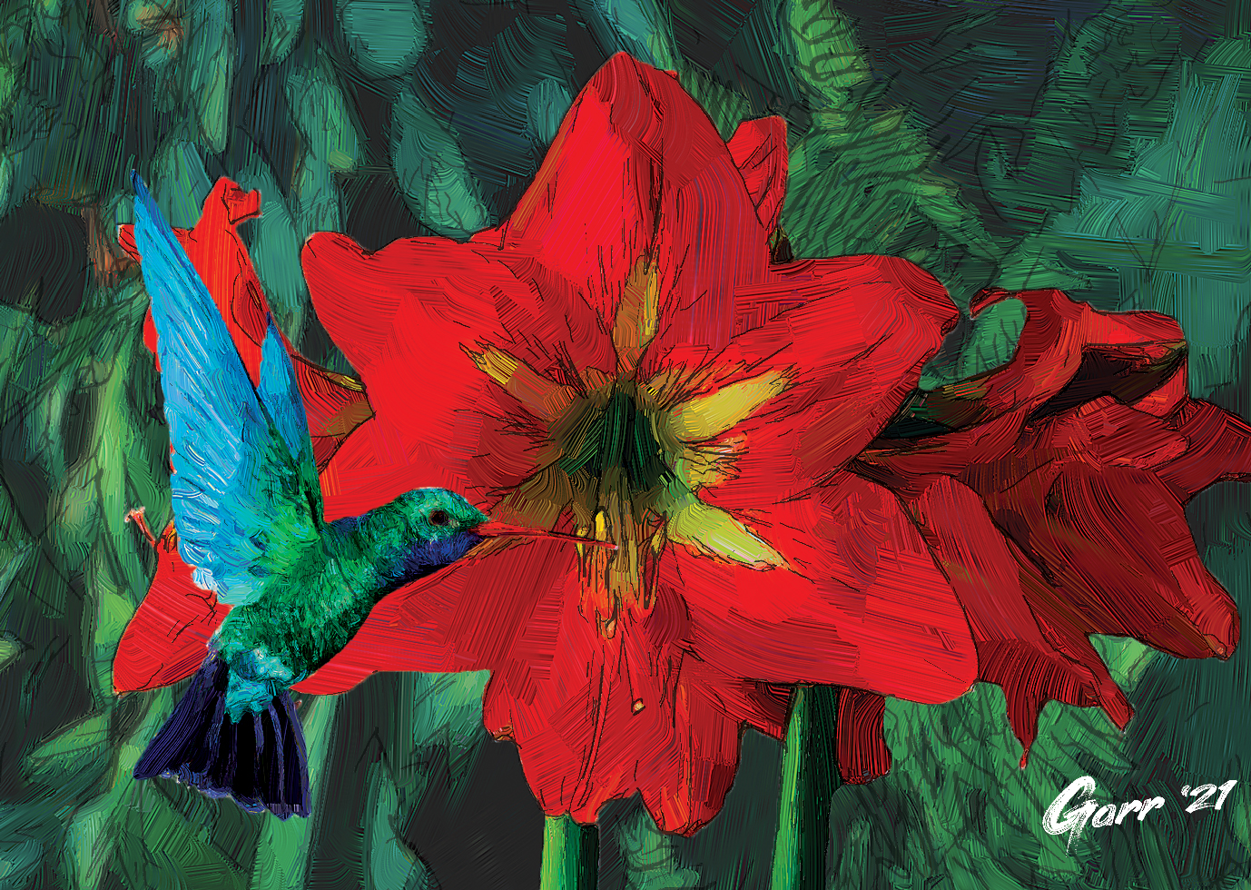 Digital Painting: Néctar de Amarilis / Amaryllis Nectar