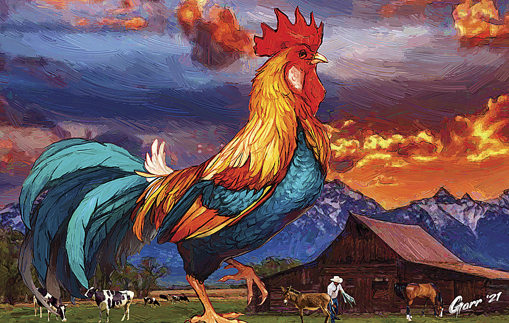 Digital Painting: El Rey Gallo / The Rooster King