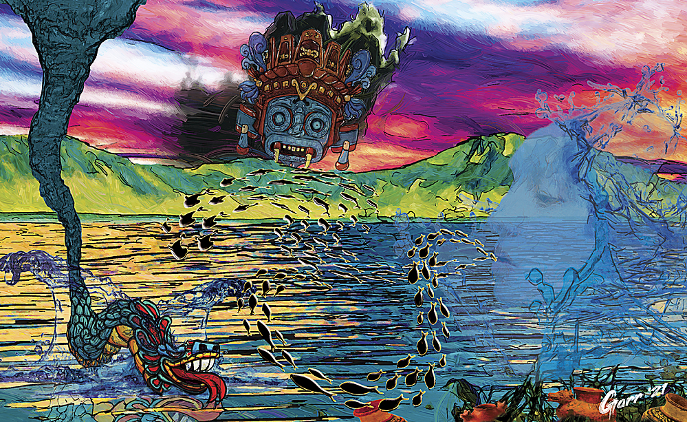 Digital Painting: La Vieja Machis / Legend of Lake Chapala