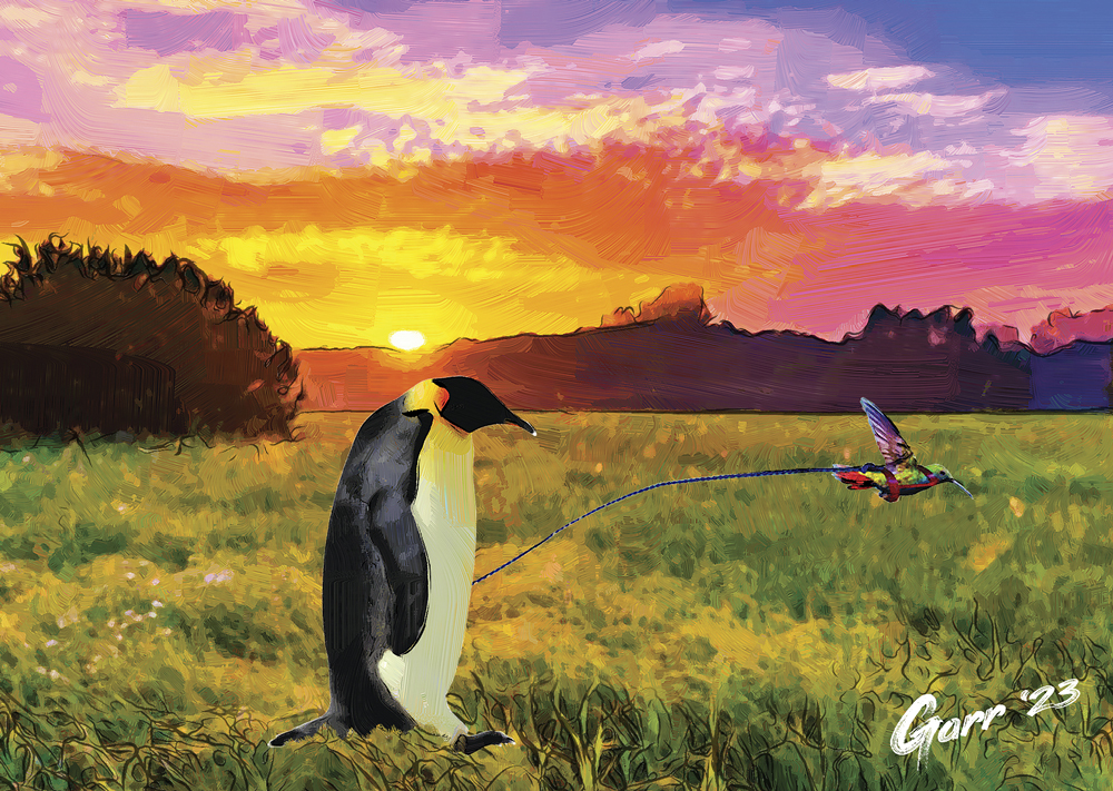 Digital Painting: Pingüino Paseante / Rambling Penguin